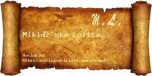 Miklóska Lolita névjegykártya